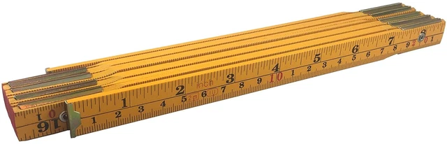 FOLDING WOODEN STICK Ruler Inch & Metric (6-Foot-6-Inch/2-Meter When ...