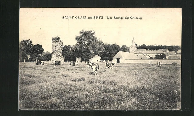 CPA Saint-Clair-sur-Epte, Les Ruines du Chateau