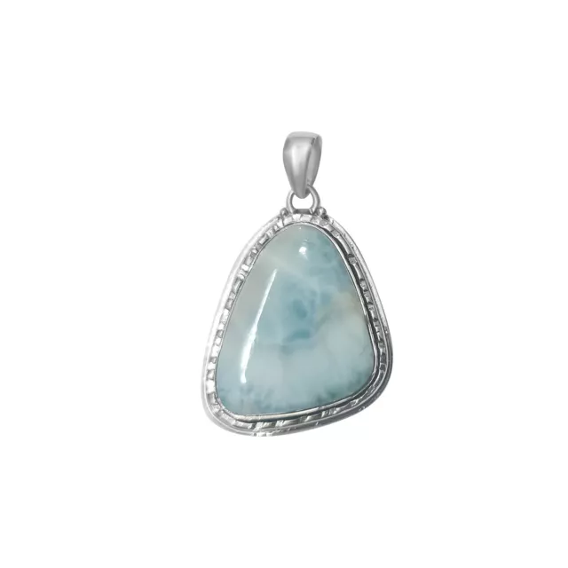 Natural Larimar Pendant Huge AAA Cabochon Dominican Pendant 925 Sterling Silver