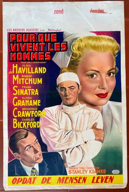 Affiche Belge POUR QUE VIVENT LES HOMMES Olivia de Havilland ROBERT MITCHUM 1955