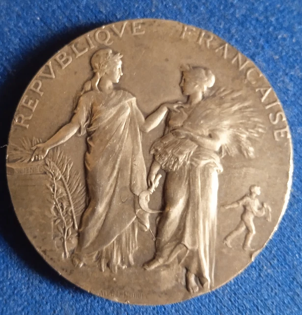 Médaille Ministère De L'Agriculture En Argent Signée Ponscarme, XIXème Siècle - Pièce Rare De Collection