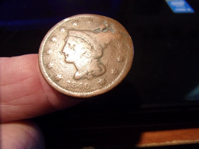 Collectible Antique US Braided Hair Large Cent - 1840 - $2 s/h