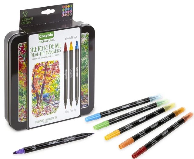 Crayola Pennarelli Punta Ultra Fina - 12 Colori, Inchiostro Permanente, Per Adulti E Ragazzi - 2