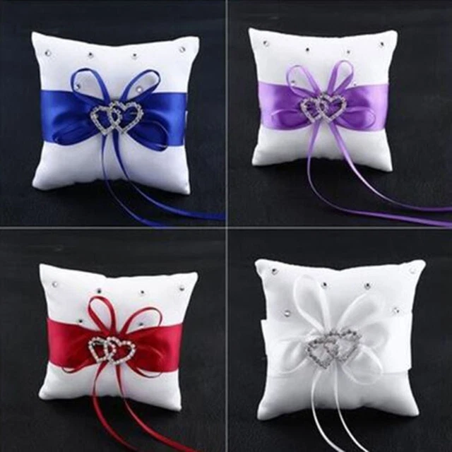 Bride Wedding Ring Pillow Ceremony Ring Bridal Bearer Pillow Double Colour Heart
