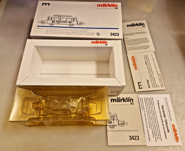 MÄRKLIN H0 3423 Leerverpackung LEERKARTON f.Triebwagen LSE T141 Wismar ...