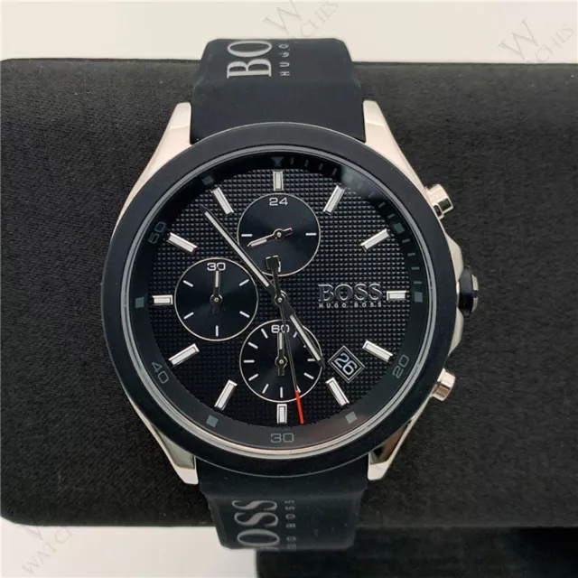 HUGO BOSS 1513716 Velocity Black Silicone Strap Chronograph Fashion Men\'s  Watch $109.99 - PicClick