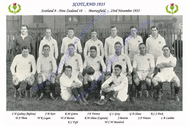 SCOTLAND 1935 (v New Zealand, 23rd November) RUGBY TEAM PHOTOGRAPH