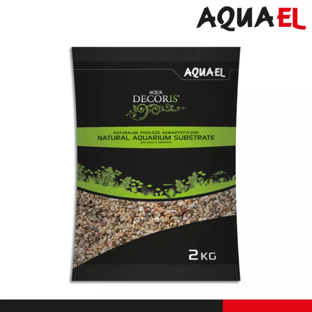 Aquael 2 KG Eau Decoris Gravier Natural Coloré 1,4 - 2 MM Aquariensubstrat