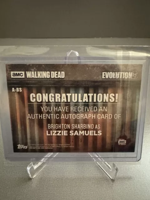 Topps Walking Dead  62/99 Autograph Brighton Sharbino Lizzie Samuels Evolution 2