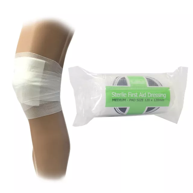CMS Medical HSE Medium First Aid Sterile Bandage Dressings 12x12cm 10 Pack