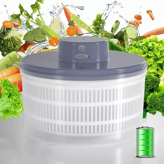 Electric Salad Spinner-Lettuce Vegetable Dryer, USB Rechargeable,  Drying3523