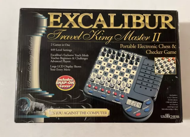 Excalibur Travel King Master II - Portable Electronic Chess & Checker Game