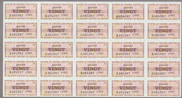 France Cinderellas Fiscal Billets Ration Carburant Auto Ministere 1959-69 NR 15