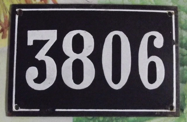 Grande Old Black French House Number 3806 Door Gate da Parete Piatto D Metallo+