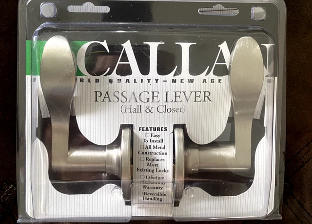 Delaney CALLAN Hardware Bennett Lever Passage Satin Nickel 501T-BN-CS-US15