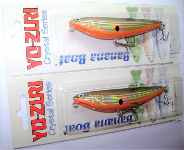 2 YO-ZURI BANANA Boat Lures Crystal Series Perch Topwater Lot