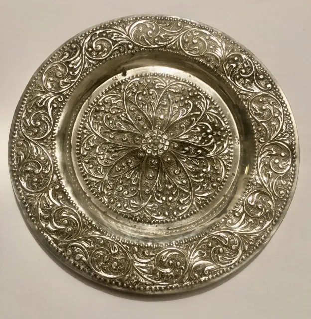 Solid Silver Repousse Dish 90%  Lovely Quality 108.58grams .900 Silver