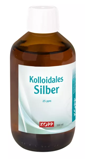 Kolloidales Silber Konzentration 25 ppm 500 ml höchster Qualität Laborqualität