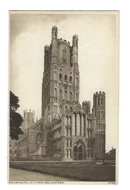 Ely Cathedral West Tower and Lantern, Cambridgeshire England Vintage Postcard