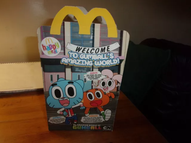 HAPPY MEAL BOX, 2018  McDONALDS  BOX GUMBALL'S AMAZING WORLD read all