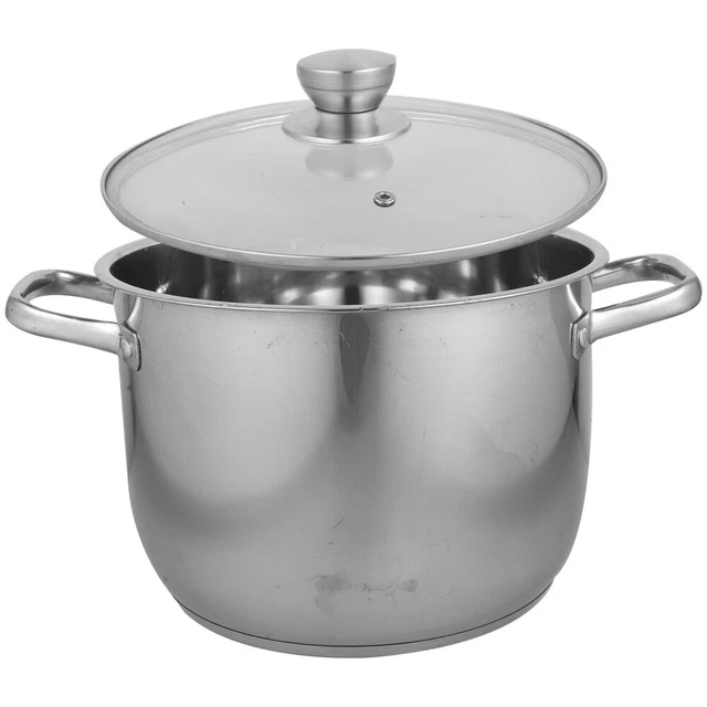 Winware - Pentole da zuppa in acciaio INOX 8 quarts argento