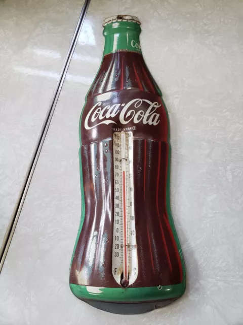 Vtg 1950 Donasco Coca-Cola Thermometer  - Works!!