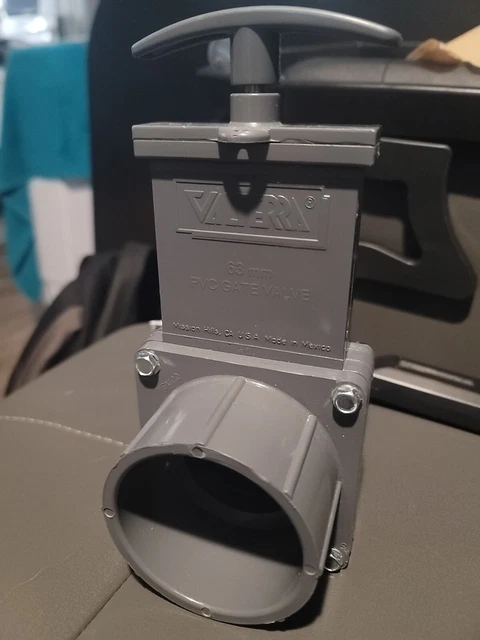 Valterra 8201 PVC Metric Gate Valve, Gray, 63 mm Slip