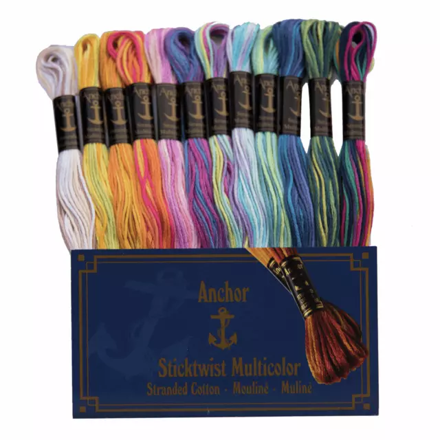 Anchor Hilado Bordado Algodón - Multicolor Surtido Pack De 12