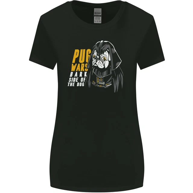 Pug Wars Funny Parody Dog Womens Wider Cut T-Shirt
