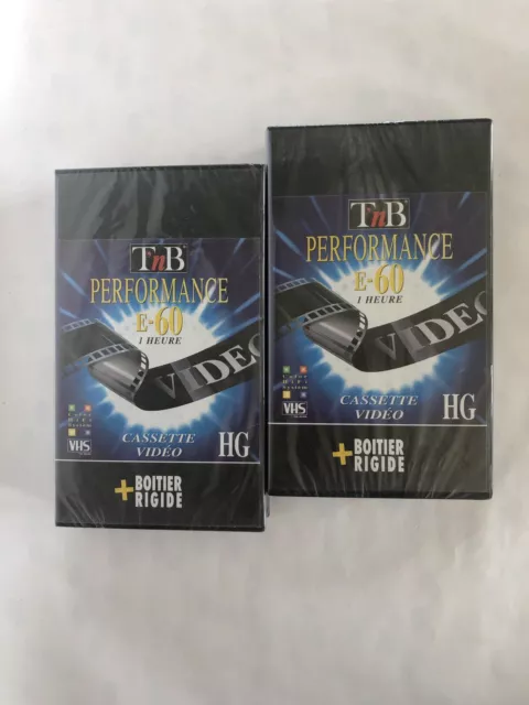 Lot 2 cassettes vierges - T’NB- Performance 1H - NEUF  SOUS BLISTER - VHS - K7