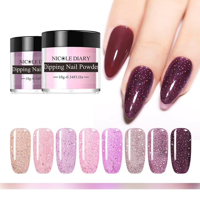 Effetto specchio glitter per unghie polvere naturale a secco immersione unghie polvere manicure bellezza