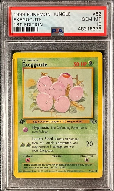 1st Edition Jungle Exeggcute Pokemon Card None Holo PSA 10 Gem Mint
