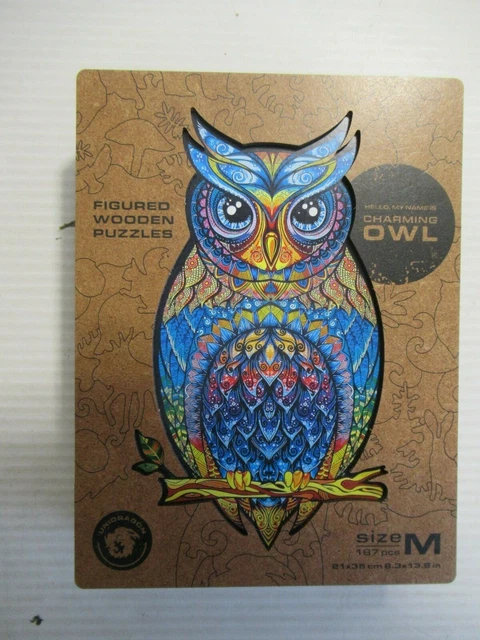 Unidragon Charming Owl Wooden Puzzle 187 Puzzle Medium Size