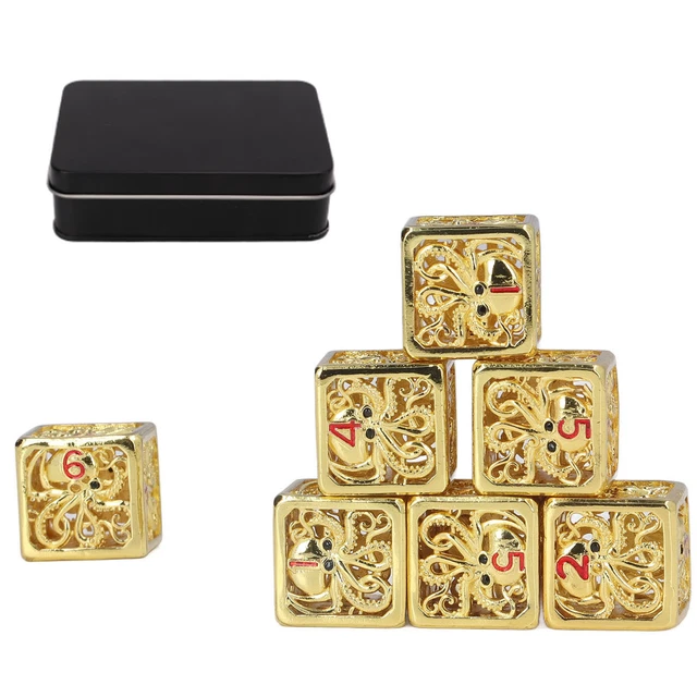 Dés à Motif De Poulpe Dés En Métal Uniques Et Amusants Pour Jeu De Cartes De