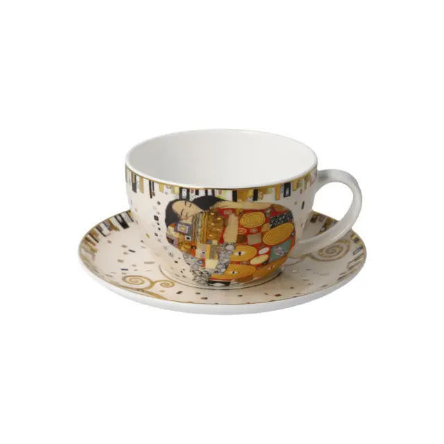 Gustav Klimt Tasse mit Untertasse Die Erfüllung 250ml weiß gold Goebel Porzellan