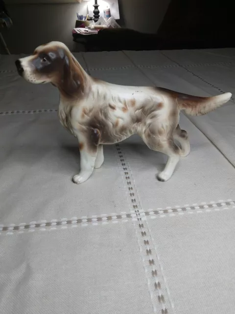 Irish Setter Dog Figurine Standing Brown White Ceramic Hand Painted Japan Vtg