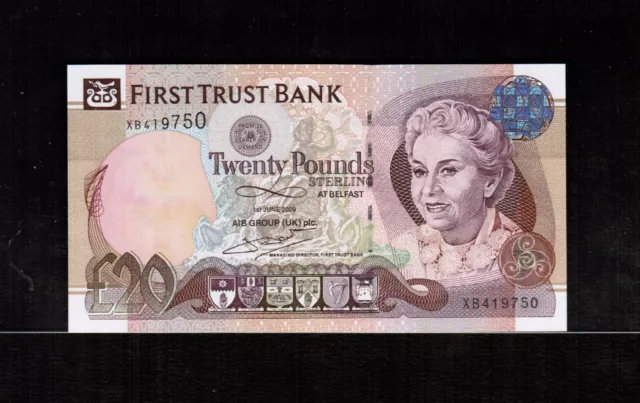 Ireland Northern 20 POUNDS 2009 First Trust Bank Gem UNC - Rare