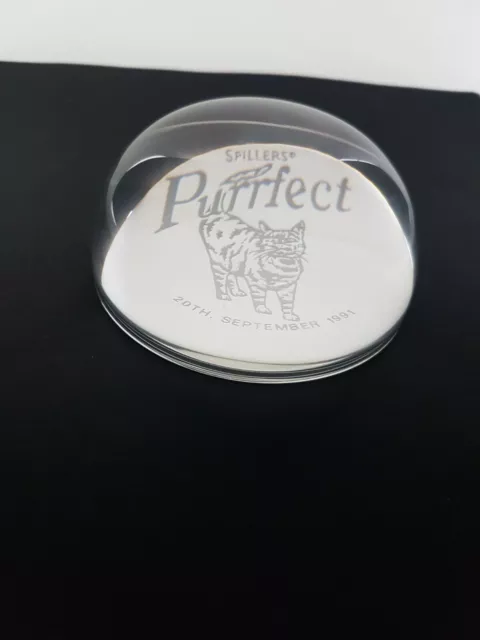 Glass Paperweight Spillers Purrfect 20th September 1991 Cat Limited Edition 145