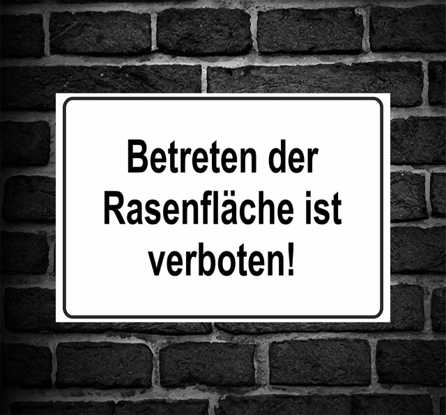 SCHILD HINWEISSCHILD HINWEIS "Betreten der Rasenfläche verboten" Rasen