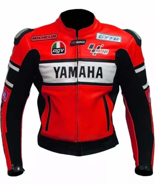YAMAHA VESTE EN Cuir de Moto Veste Motard en Cuir Veste en Cuir de