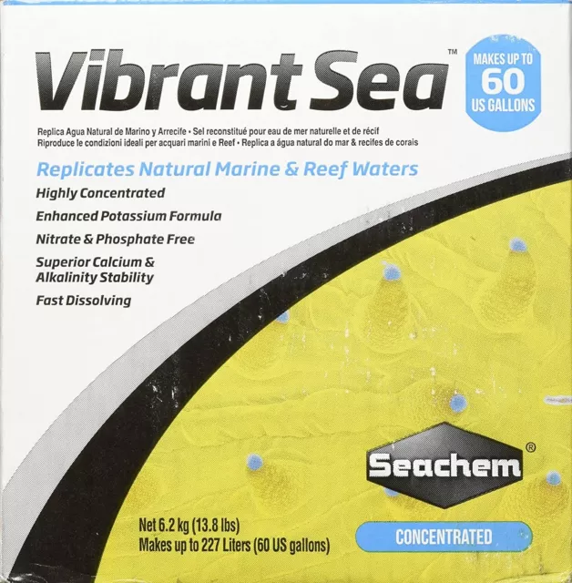 Seachem Vibrant Sea- Highly Concentrated Synthetic Sea Salt 60 Gallons