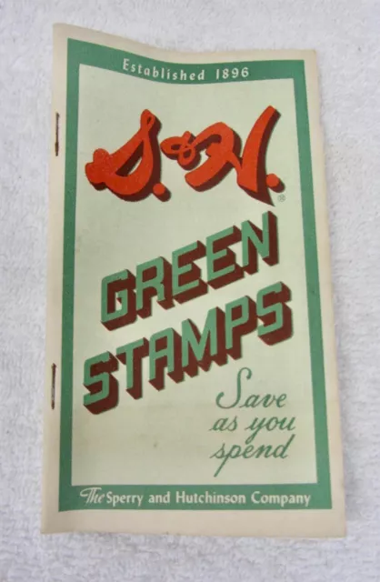 1 Vintage UNUSED S.H. GREEN STAMPS Stamp Saver Books BAINS COLORADO SPRINGS