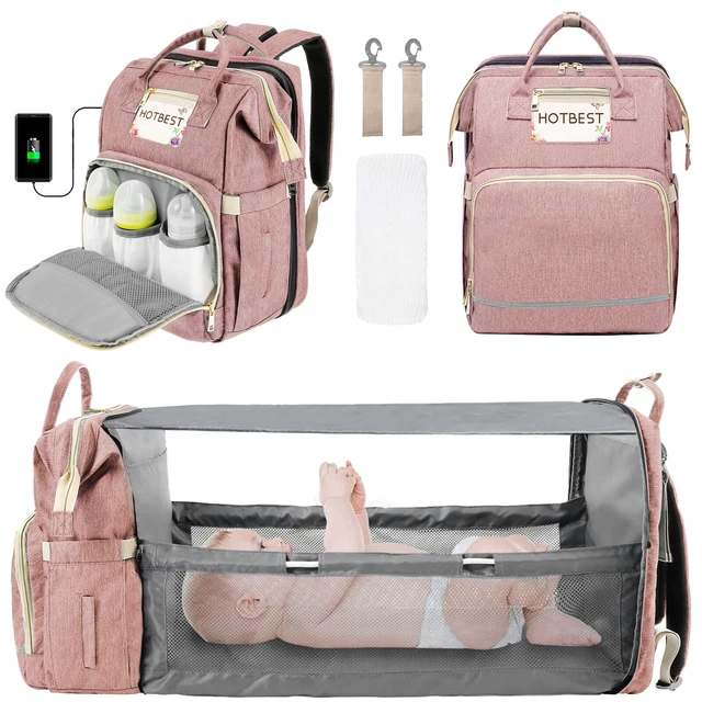 Foldbale Diaper Bag 3in1 Baby Bed Portable Bassinet Crib Backpack Travel/Sleep