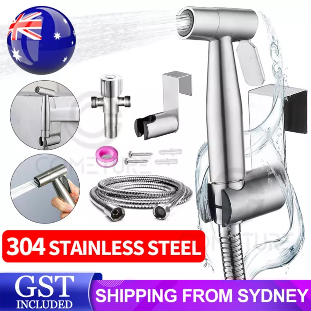 Stainless Steel Handheld Douche Bidet Toilet Spray Shower Shattaf Diverter Kit