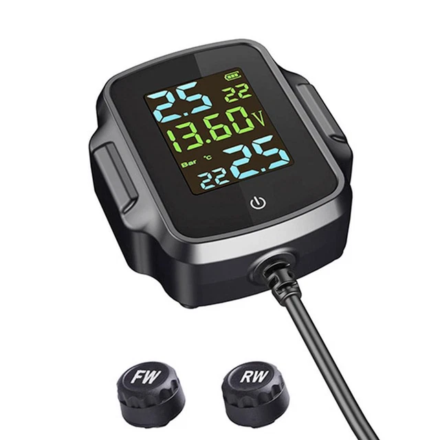 Sistema di monitoraggio pressione pneumatici moto TPMS con caricabatterie USB QC 3.0
