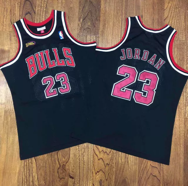 CHICAGO BULLS MICHAEL Jordan NBA finals black retro vintage jersey 23 ...