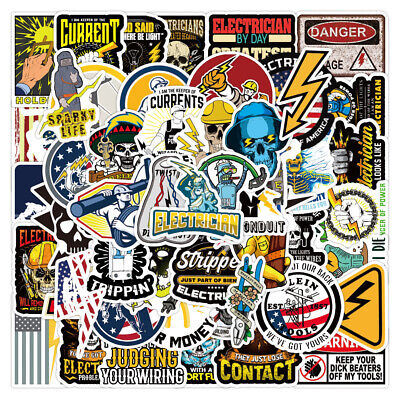 "Electrician" 50pcs Scrapbooking Deco Car Stickers Fashion Craft Luggage Decals