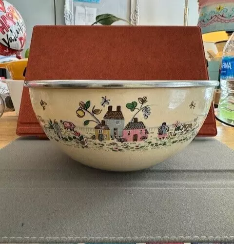 Vintage Heartland International Metal Mixing Bowl Small Cottage Farm Core 80s