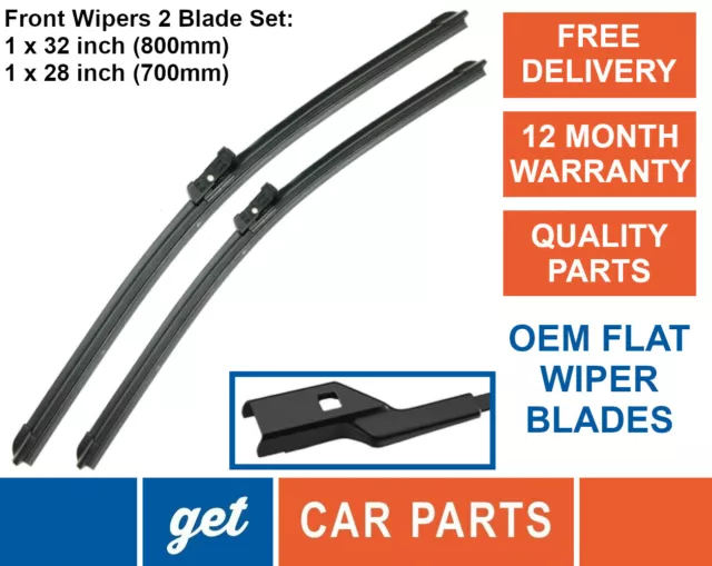 Front Wiper Blades (32" + 28") for Peugeot 3008 (T84) from 2009 onward Exact Fit