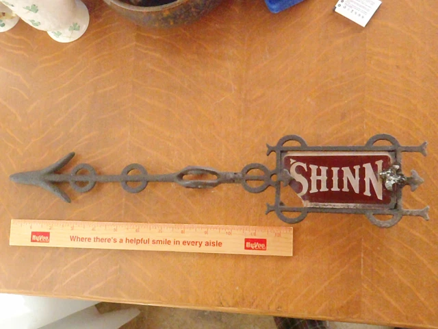 Antique SHINN Cast Iron Lightning Rod Arrow Weathervane With Original Glass